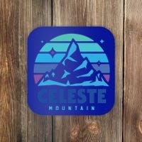 Retro Celeste Vintage Design Mountain Playing Videogames Gift Coaster