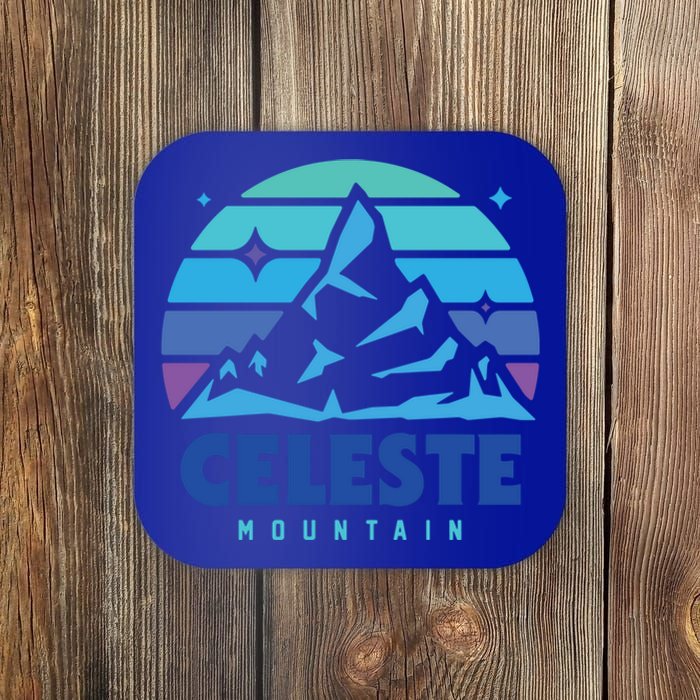 Retro Celeste Vintage Design Mountain Playing Videogames Gift Coaster