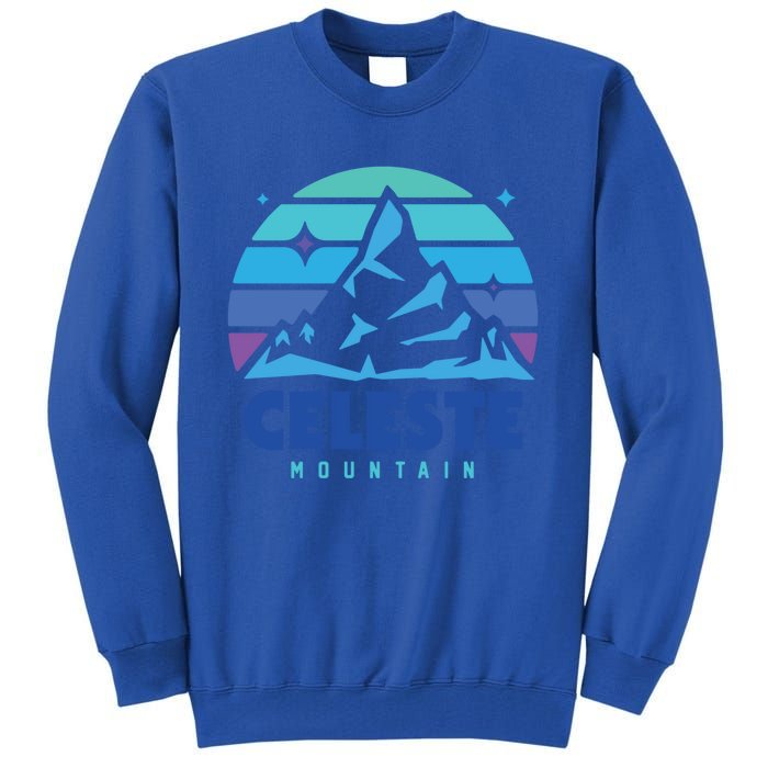 Retro Celeste Vintage Design Mountain Playing Videogames Gift Tall Sweatshirt