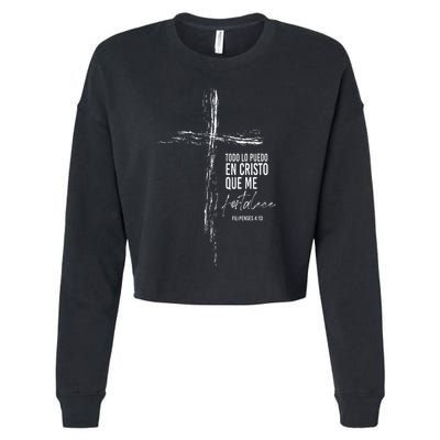 Regalos Cristianos Versos Filipenses 4 13 Christian Spanish Cropped Pullover Crew