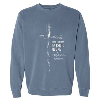 Regalos Cristianos Versos Filipenses 4 13 Christian Spanish Garment-Dyed Sweatshirt
