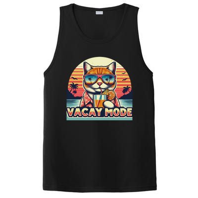 Retro Cat Vacation Summer Family Beach Trip Vacay Mode Ocean Great Gift PosiCharge Competitor Tank