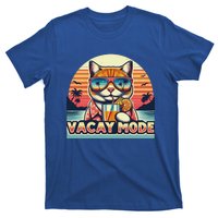 Retro Cat Vacation Summer Family Beach Trip Vacay Mode Ocean Great Gift T-Shirt