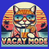 Retro Cat Vacation Summer Family Beach Trip Vacay Mode Ocean Great Gift Tall T-Shirt