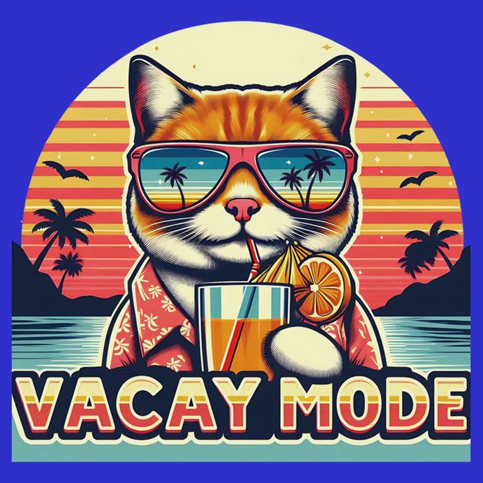 Retro Cat Vacation Summer Family Beach Trip Vacay Mode Ocean Great Gift 16 in Basic Backpack