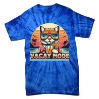 Retro Cat Vacation Summer Family Beach Trip Vacay Mode Ocean Great Gift Tie-Dye T-Shirt