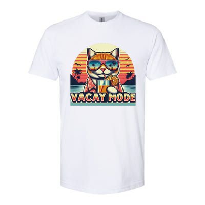 Retro Cat Vacation Summer Family Beach Trip Vacay Mode Ocean Great Gift Softstyle® CVC T-Shirt