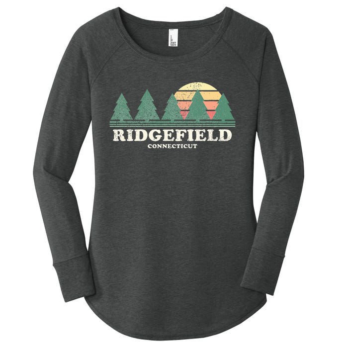 Ridgefield Ct Vintage Throwback Retro 70s Women's Perfect Tri Tunic Long Sleeve Shirt