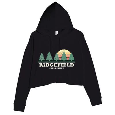 Ridgefield Ct Vintage Throwback Retro 70s Crop Fleece Hoodie