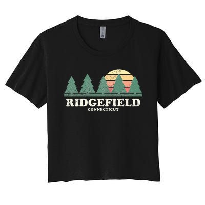 Ridgefield Ct Vintage Throwback Retro 70s Women's Crop Top Tee