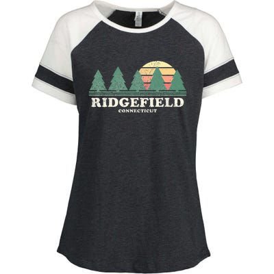 Ridgefield Ct Vintage Throwback Retro 70s Enza Ladies Jersey Colorblock Tee