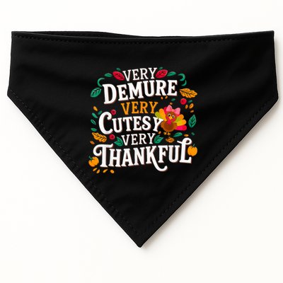 Retro Cute Very Demure Very Cutesy Very Thanksgiving Turkey USA-Made Doggie Bandana