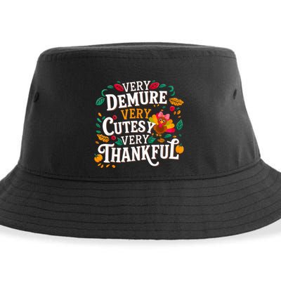 Retro Cute Very Demure Very Cutesy Very Thanksgiving Turkey Sustainable Bucket Hat