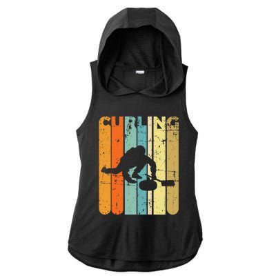 Retro Curlinggame Vintage Ice Curling Sport Quote Curling Gift Ladies PosiCharge Tri-Blend Wicking Draft Hoodie Tank