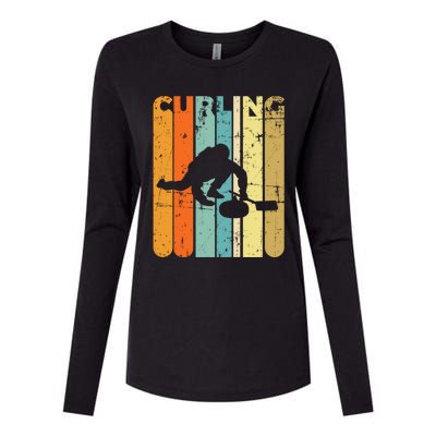 Retro Curlinggame Vintage Ice Curling Sport Quote Curling Gift Womens Cotton Relaxed Long Sleeve T-Shirt