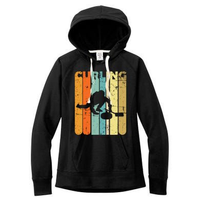 Retro Curlinggame Vintage Ice Curling Sport Quote Curling Gift Women's Fleece Hoodie