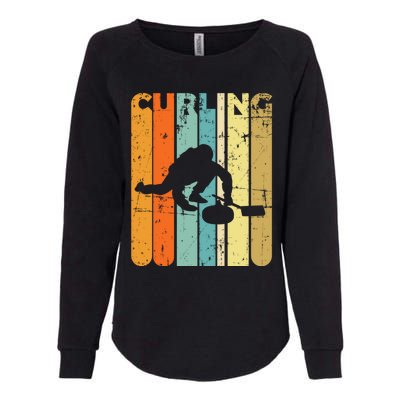 Retro Curlinggame Vintage Ice Curling Sport Quote Curling Gift Womens California Wash Sweatshirt