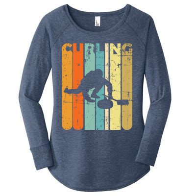 Retro Curlinggame Vintage Ice Curling Sport Quote Curling Gift Women's Perfect Tri Tunic Long Sleeve Shirt