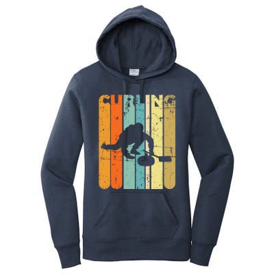 Retro Curlinggame Vintage Ice Curling Sport Quote Curling Gift Women's Pullover Hoodie