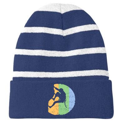 Rock Climbing Vintage Climber Outdoor Gear Tees Striped Beanie with Solid Band