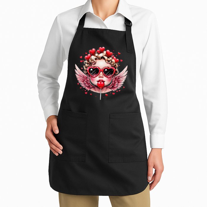 Retro Cupid Valentine Day Cute Vintage Cupid Blowing Bubble Apron