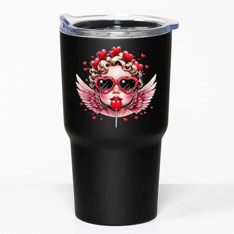 Retro Cupid Valentine Day Cute Vintage Cupid Blowing Bubble Tumbler
