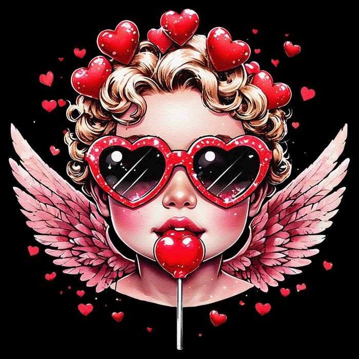 Retro Cupid Valentine Day Cute Vintage Cupid Blowing Bubble Baby Bodysuit