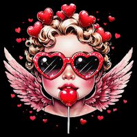 Retro Cupid Valentine Day Cute Vintage Cupid Blowing Bubble Womens T-Shirt