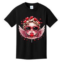 Retro Cupid Valentine Day Cute Vintage Cupid Blowing Bubble Kids T-Shirt