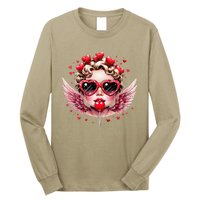 Retro Cupid Valentine Day Cute Vintage Cupid Blowing Bubble Long Sleeve Shirt