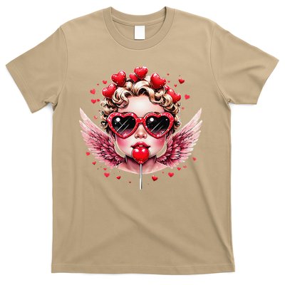 Retro Cupid Valentine Day Cute Vintage Cupid Blowing Bubble T-Shirt