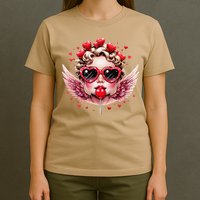 Retro Cupid Valentine Day Cute Vintage Cupid Blowing Bubble T-Shirt