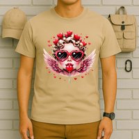 Retro Cupid Valentine Day Cute Vintage Cupid Blowing Bubble T-Shirt