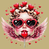Retro Cupid Valentine Day Cute Vintage Cupid Blowing Bubble T-Shirt