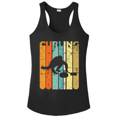 Retro Curlinggame Vintage Ice Curling Sport Quote Curling Gift Ladies PosiCharge Competitor Racerback Tank