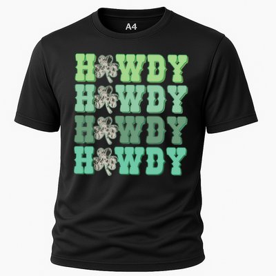 Retro Cowhide Western Howdy St Patricks Day Irish Shamrock Performance Shirt