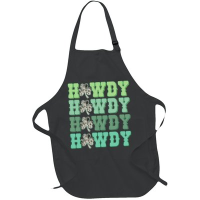 Retro Cowhide Western Howdy St Patricks Day Irish Shamrock Apron