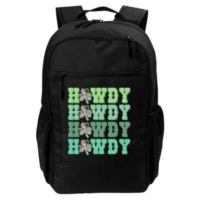 Retro Cowhide Western Howdy St Patricks Day Irish Shamrock Backpack