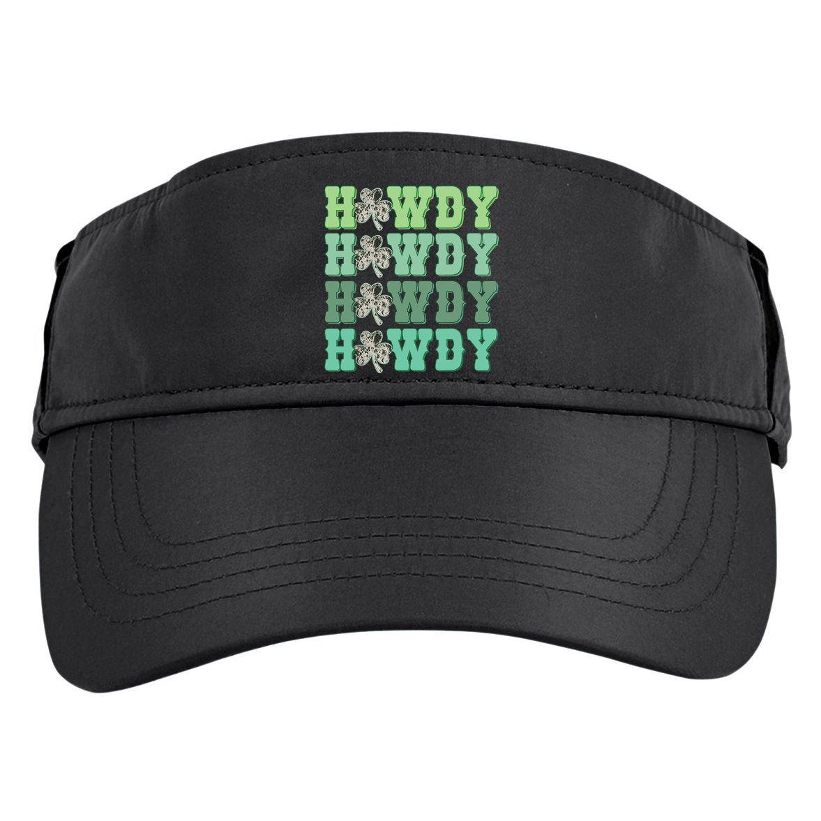 Retro Cowhide Western Howdy St Patricks Day Irish Shamrock Adult Drive Performance Visor