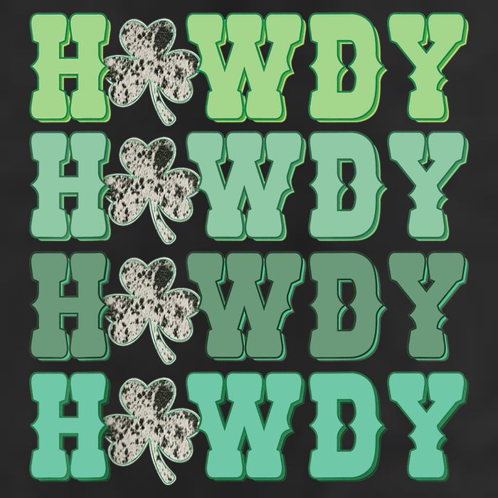 Retro Cowhide Western Howdy St Patricks Day Irish Shamrock 11oz C Handle Ceramic Mug