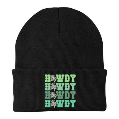 Retro Cowhide Western Howdy St Patricks Day Irish Shamrock Beanie