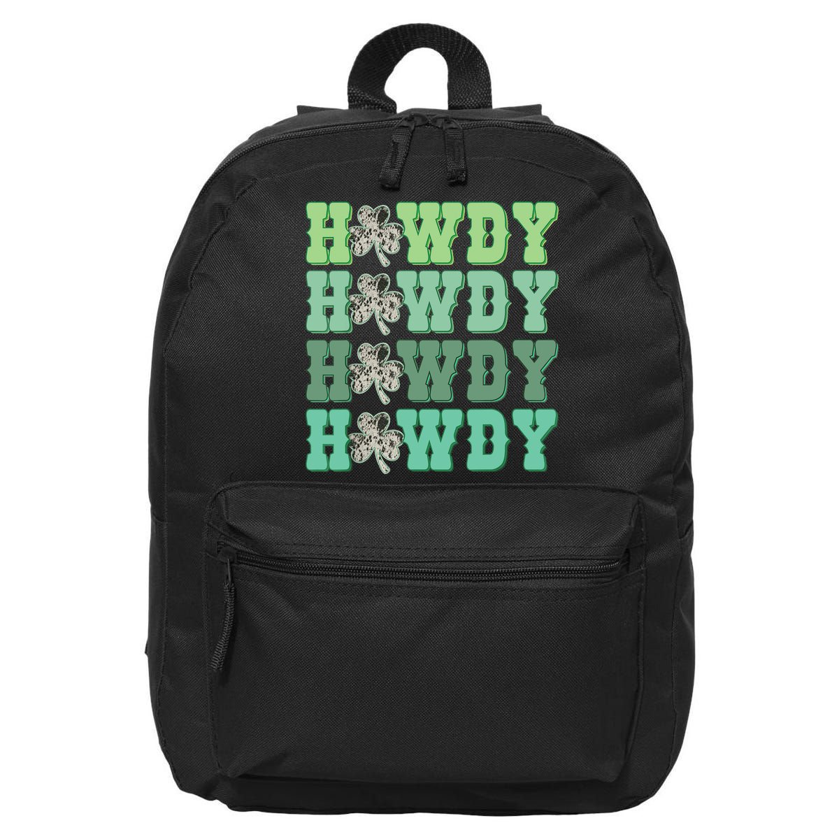Retro Cowhide Western Howdy St Patricks Day Irish Shamrock 16 in Basic Backpack