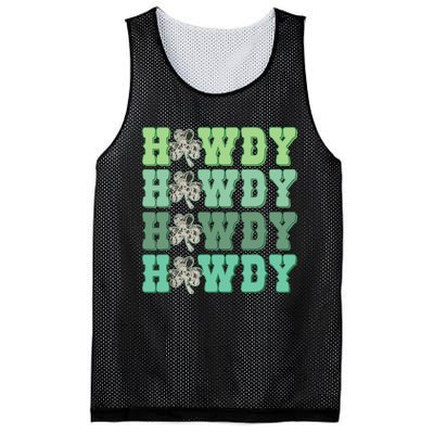 Retro Cowhide Western Howdy St Patricks Day Irish Shamrock Mesh Reversible Basketball Jersey Tank