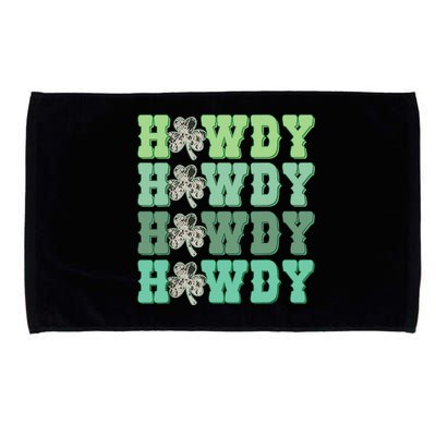 Retro Cowhide Western Howdy St Patricks Day Irish Shamrock Microfiber Hand Towel
