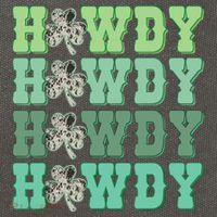 Retro Cowhide Western Howdy St Patricks Day Irish Shamrock Cotton Canvas Backpack