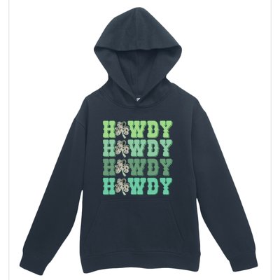 Retro Cowhide Western Howdy St Patricks Day Irish Shamrock Urban Pullover Hoodie