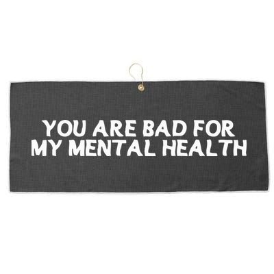 Ryan Clark Wearing You Are Bad For My Mental Health Large Microfiber Waffle Golf Towel