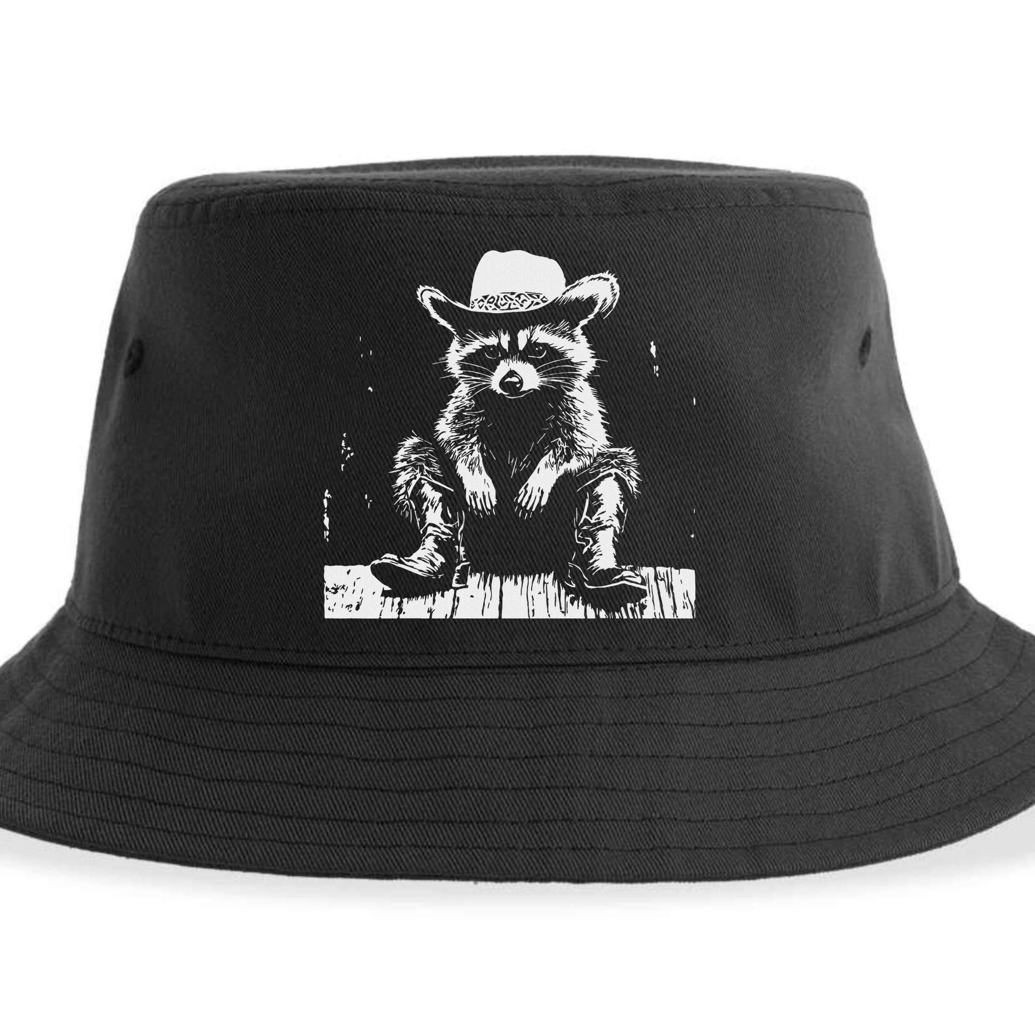 Raccoon Cowboy Western Sustainable Bucket Hat