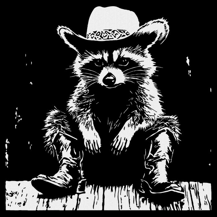 Raccoon Cowboy Western Baby Bodysuit