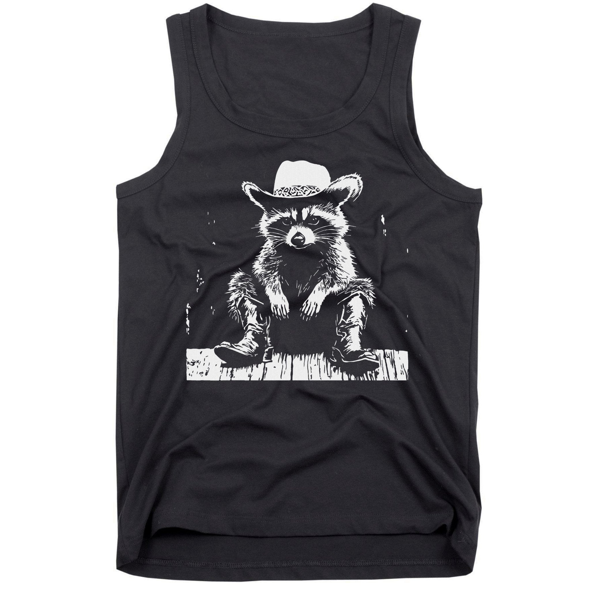 Raccoon Cowboy Western Tank Top